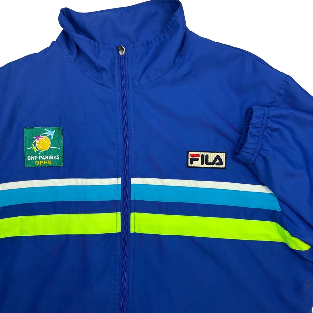 Fila‎ BNP Paribas Open Tennis Track Jacket Mens Large Blue Full Zip Windbreaker